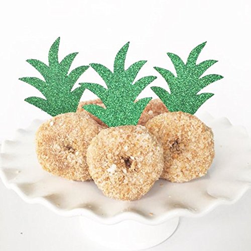 Cupacke Topper Ananas Donut Glitter Grün Kuchen Picks Hawaii Luau Tropical Party Dekoration Braut Baby Dusche Geburtstag Hochzeit Sommer Thema von MATTTIME