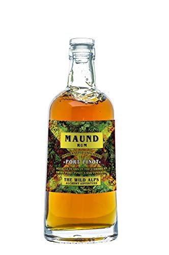 MAUND RUM „PORT PINOT“ - Jamaican Rum 12 Jahre gereift in Bourbon Fässern mit 3 Jahren „Finishing“ in Pinot Noir Fässern in den Schweizer Alpen - eine Rarität von MAUND RUM by THE WILD ALPS