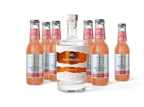 MAYACIEL Tequila Paloma Package – Das Perfect Paloma Set – MAYACIEL Tequila Blanco inkl. Pink Grapefruit Chips & 6x Salty Grapefruit Soda von MAYACIEL