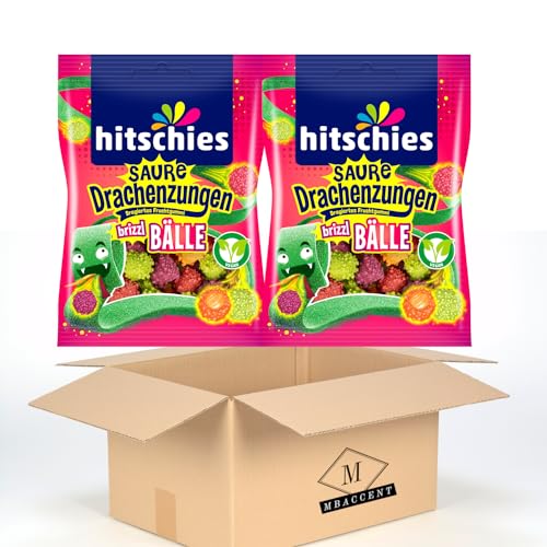 2x Hitschies Saure Drachenzungen Brizzl Bälle Set Hitschler 2x100g (200g) by MBaccent + MBAccent Versandschutzpackung von MBAccent