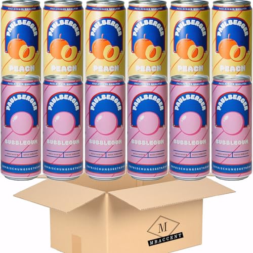 6x Paulberger Limo Limonade Set Crimax Paul Berger Icrimax Bubblegum Peach 12 x 330ml inkl. 3€ Pfand Einweg by MBAccent + MBAccent Versandschutzpackung (6x Peach, 6x Bubblegum) von MBAccent