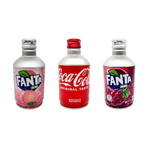 Fanta Japan Set 1x Fanta Grape Japan 1x Fanta White Peach Japan 1x Coca Cola Japan importiert aus Japan 3x300ML + MBAccent Versandschutzpackung von MBAccent