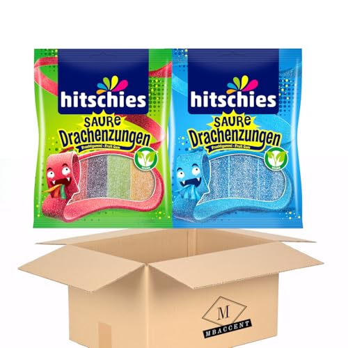 Hitschies Saure Drachenzungen Set 1x normal 1x Blau Hitschler 2x150g (300g) by MBaccent + MBAccent Sticker von MBAccent