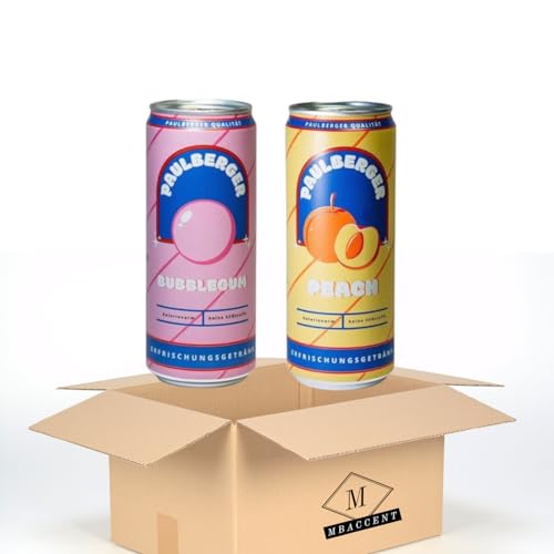 Paulberger Limo Limonade Set Crimax Paul Berger Icrimax Bubblegum Peach 2 x 330ml Einweg by MBAccent + MBAccent Versandschutzpackung von MBAccent