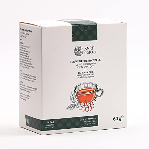 MCT natural | Tee mit Kirschstiele | mit 10 hochwertigen Kräutern | antioxidative und harntreibende Wirkung |Tee zum Abnehmen | 40 Teebeutel von MCT natural