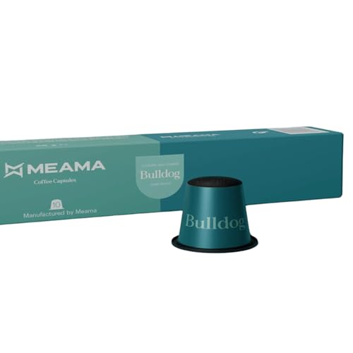 MEAMA, Espresso Kaffeekapseln Bulldog - Stärkste Intensität Kompatibel mit Nespresso und Meama Maschinen,10 Stück mit intensivem Geschmack und einer anregenden Dosis Koffein (74.14 mg) von MEAMA