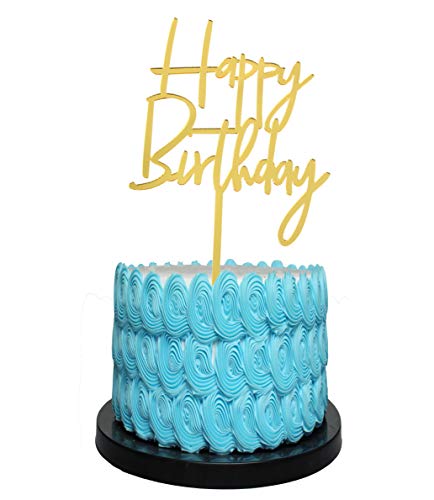 Tortenaufsatz "Happy Birthday", goldfarben, mit Acryl-Dekoration Tortenaufsatz "Happy Birthday", goldfarben, mit Acryl-Dekoration von MEETINGU