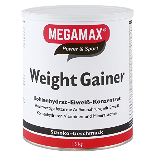 Megamax Weight Gainer Schoko 1,5 kg - Dein Mass Gainer zur Zubereitung eines fettarmen Kohlenhydrat-Eiweiß-Getränkes für Muskelmasse u. Gewichtszunahme Ideal zur Kräftigung und bei Untergewicht Megamax Weight Gainer Schoko 1,5 kg - Dein Mass Gainer zur Zubereitung eines fettarmen Kohlenhydrat-Eiweiß-Getränkes für Muskelmasse u. Gewichtszunahme Ideal zur Kräftigung und bei Untergewicht von MEGAMAX Nutrition