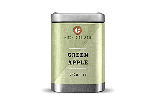 MEIN GENUSS Green Apple Grüner Tee - Fruchtiger Grüntee mit Apfel - Japanischer Sencha-Tee - Erfrischend und belebend - Mit Grüntee, Früchten und Blüten - Für Genießer - Füllmenge: 40 g von MEIN GENUSS
