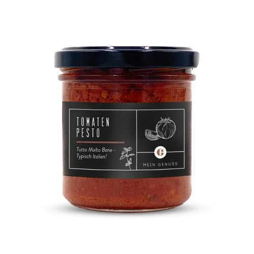 MEIN GENUSS Tomaten Pesto - 150 g Inhalt - Sonnengereifte Tomaten und griechisches Olivenöl nativ extra - Für Pasta, Antipasti & Co von MEIN GENUSS