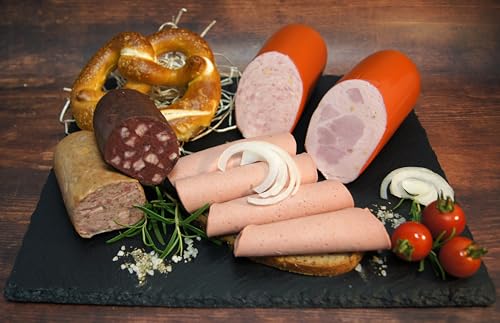 Hausmacher Wurstpaket Brotzeit Set | Leberkäse | Leberwurst geräuchert | Blutwurst | Bierschinken | Jagdwurst 1,1kg von MEISTER'S