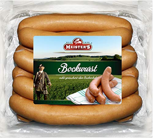 Bockwurst frisch | traditionelles Würstchen geräuchert | Bockwürste im Naturdarm | Curry-Wurst Premium-Qualität 10 x 100g von MEISTER'S