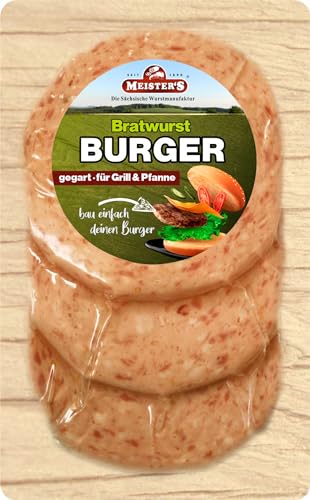 Burger Patties & Burger-Fleisch für zuhause | Hamburger & Cheeseburger selber machen | Keine Patty Presse oder Formen notwendig (Bratwurst) von MEISTER'S