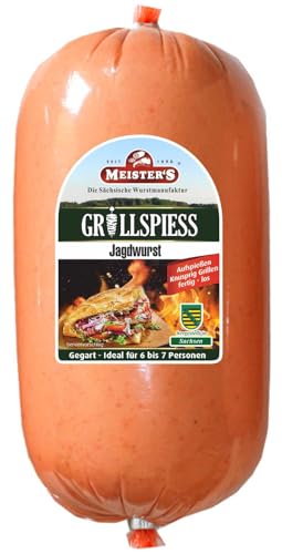 Dönerspieß für zuhause | Echter Wurstdöner | Grillspieß für Multigrill | Kebab Dönergrill Dönerfleisch | Mit Drehspieß Döner selber machen (Jagdwurst 1kg) von MEISTER'S