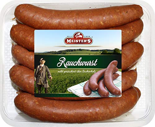 Echte Rauchwurst Buchenholz geräuchert | herzhafte Bautzner Wurst Delikatesse für BBQ Grill und Pfanne | 10 x 120g von MEISTER'S