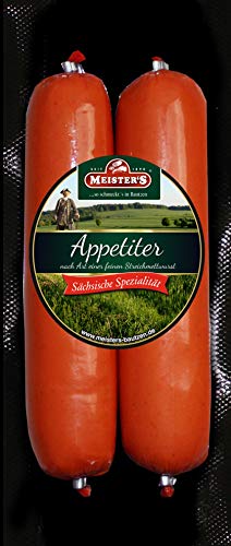 Feine Streichwurst | Wurst geräuchert | Aufstrich Teewurst Art | Premium Appetiter DDR Rezept | 2 x 100g von MEISTER'S