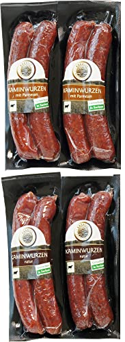 Kaminwurzen Rind 100% | Rindswurst luftgetrocknet | Würstchen Rind Natur und mit Parmesan | Brotzeit Wurst Rindfleisch ausgereifte Mettwurst Salami Snack kalt & heiß essen | 4 Pack Mix 560 GR Kaminwurzen Rind 100% | Rindswurst luftgetrocknet | Würstchen Rind Natur und mit Parmesan | Brotzeit Wurst Rindfleisch ausgereifte Mettwurst Salami Snack kalt & heiß essen | 4 Pack Mix 560 GR von MEISTER'S