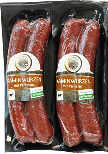 Kaminwurzen Rind 100% mit Parmesan Käse | Rindswurst geräuchert | Ausgereifte Mettwurst - Salami zum kalt & heiß essen | Rindfleisch aus Sachsen 280 GR Kaminwurzen Rind 100% mit Parmesan Käse | Rindswurst geräuchert | Ausgereifte Mettwurst - Salami zum kalt & heiß essen | Rindfleisch aus Sachsen 280 GR von MEISTER'S