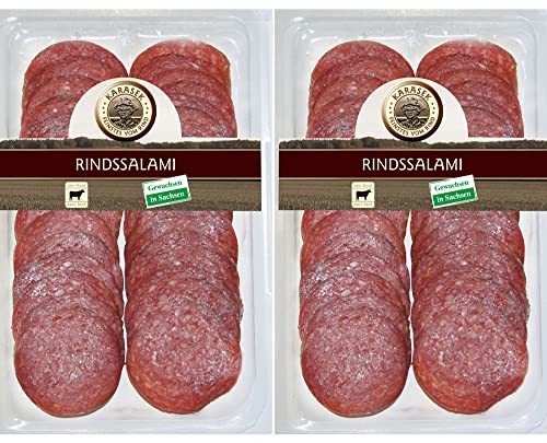 Rindersalami 100% regionales Rindfleisch | Rind Salami Wurst Aufschnitt | Rindswurst geräuchert | Abgehangene Rindssalami aus dem Räucherofen (Salami 160g) von MEISTER'S