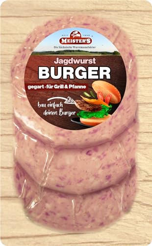 Wurst Burger Patties & Burger-Fleisch für zuhause | Hamburger & Cheeseburger selber machen | Keine Patty Presse oder Formen notwendig (Jagdwurst) von MEISTER'S