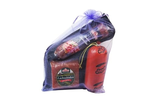 Wurstpaket Oberlausitz | Präsentkorb Edel Salami & geräucherter Schinken am Stück | Fresskorb Fleisch- & Wurstwaren mit Jagdwurst ganze Wurst | verfügbar als Geschenkkorb von MEISTER'S