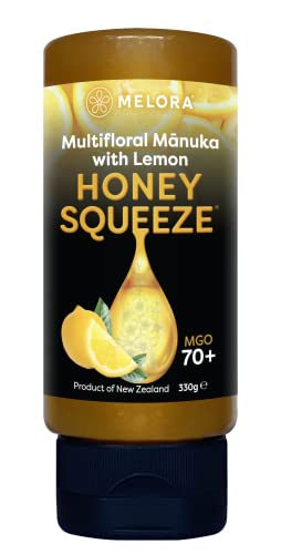 Melora 100% reine und zertifizierte Manuka Honig-Quetschflasche (Zitrone) von MELORA