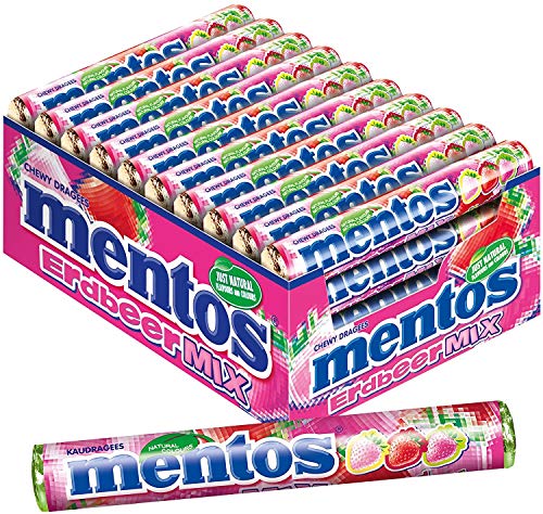 40 Rollen Dragees Mentos Strawberry Mix 40 Rollen Dragees Mentos Strawberry Mix von MENTOS