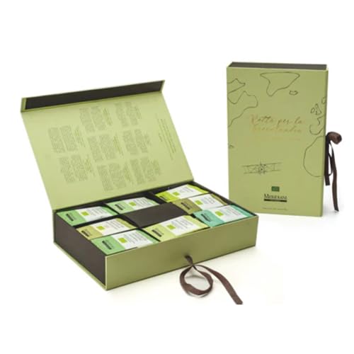 Meridiani® | Bio-Tee- und Kräutertee-Geschenkset | Route nach Grönland | Box mit 40 Teefiltern und Kräutertees in 8 verschiedenen Geschmacksrichtungen | Aufgüsse und Tee-Geschenkbox – (90 g) | Bio-Tee-Geschenkset von MERIDIANI