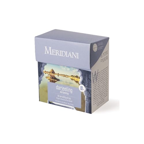 Meridiani® | Darjeeling Indischer Schwarztee | Darjeeling Reiner Schwarztee | Schwarzer Nachmittagstee aus Darjeeling – 15 Teebeutel (30 g) | Reiner Darjeeling-Tee von MERIDIANI