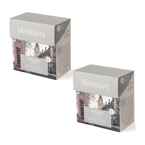 Meridiani® | Earl Grey Schwarzer Tee | Schwarzer Tee & Bergamotte | Earl Grey Tea - 2 x 15 Teebeutel (60 g) | Earl Grey Weich und ausgewogen von MERIDIANI