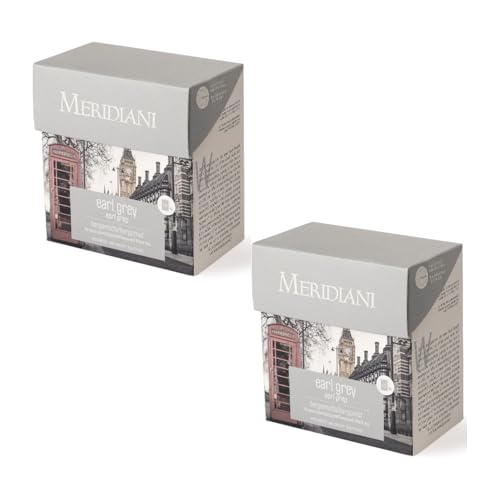 Meridiani® | Earl Grey Schwarztee | Schwarzer Tee & Bergamotte | Earl Grey Tee – 2 x 15 Teebeutel (60 g) | Earl Grey Weich und ausgewogen von MERIDIANI