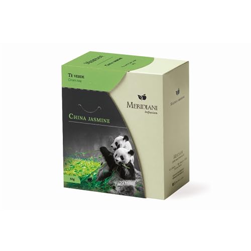 Meridiani® | Grüner Tee China & Jasmin | Mischung aus grünem Tee und Jasminblüten zum Aufguss | Chinesischer Tee mit losen Blättern und Jasmin – (80 Gr) von MERIDIANI
