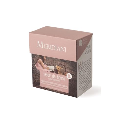 Meridiani® | Kräutertee mit roten Waldbeeren | Aufguss aus roten Früchten ohne Koffein | Fruchtiger Kräutertee in Filtern – 15 Teebeutel (45 g) | Kräutertee Erdbeere und Himbeere von MERIDIANI