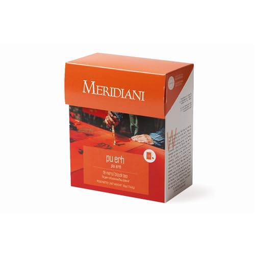 Meridiani® | Süßer und holziger roter Tee | Pu Erh Teebeutel | 100 % natürlicher roter Pu-Erh-Tee – 15 Teebeutel (30 g) | Chinesischer Puerh-Tee von MERIDIANI