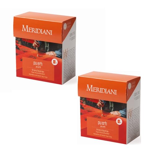 Meridiani® | Süßer und holziger roter Tee | Pu Erh Teebeutel | 100 % natürlicher roter Pu-Erh-Tee – 2 x 15 Teebeutel (60 g) von MERIDIANI
