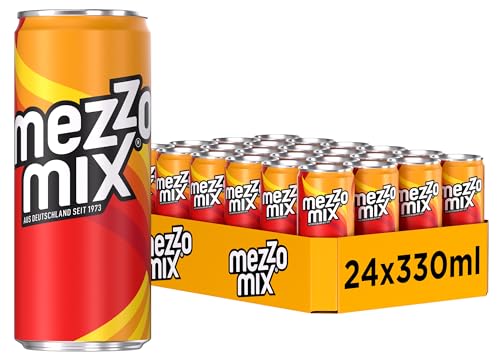 Mezzo Mix - prickelnd-erfrischendes Mischgetränk aus Cola und Orange - Softdrink in stylischen Einweg Dosen (24 x 330 ml) von Mezzo Mix