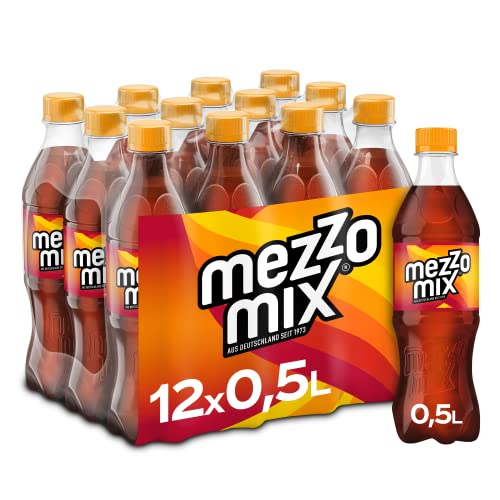 Mezzo Mix - prickelnd-erfrischendes Mischgetränk aus Cola und Orange - Softdrink in praktischen Einweg Flaschen (12 x 500 ml) von Mezzo Mix