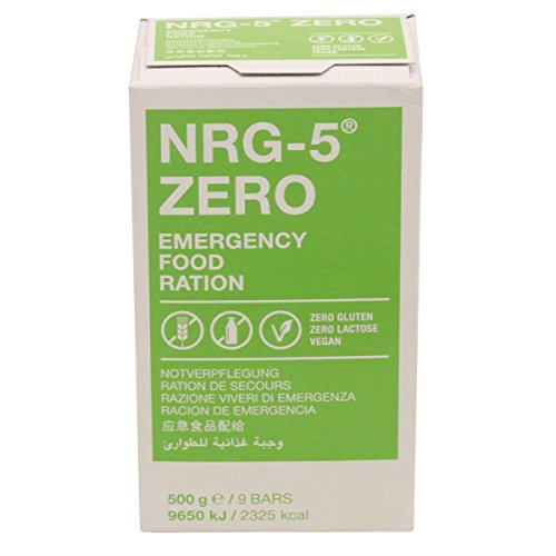 MFH Notverpflegung NRG-5 ZERO 500 Gramm 9 Riegel Vegane Krisennahrung Glutenfrei Laktosefrei Survivalfood MFH Notverpflegung NRG-5 ZERO 500 Gramm 9 Riegel Vegane Krisennahrung Glutenfrei Laktosefrei Survivalfood von MFH