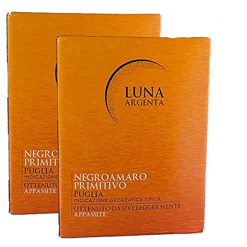 Rotwein Italien Cuvée Negroamaro und Primitivo Luna Argenta Bag in Box trocken (2x5L) von MGM Mondo del Vino, 47121 Forli, Italien