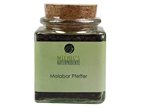Michel´s Naturprodukte - Malabar Pfeffer, 100g, Schwarze Pfefferkörner von der Malabarküste, Für die Mühle geeignet Michel´s Naturprodukte - Malabar Pfeffer, 100g, Schwarze Pfefferkörner von der Malabarküste, Für die Mühle geeignet von MICHEL´S NATURPRODUKTE