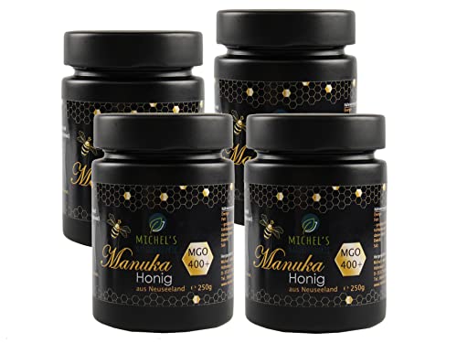 Michel´s Naturprodukte - Manuka Honig MGO 400+, 1kg (4x250g), 100% Pur aus Neuseeland mit zertifiziertem Methylglyoxal Gehalt von MICHEL´S NATURPRODUKTE