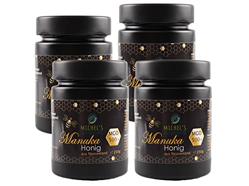 Michel´s Naturprodukte - Manuka Honig MGO 500+, 1kg (4x250g), 100% Pur aus Neuseeland mit zertifiziertem Methylglyoxal Gehalt von MICHEL´S NATURPRODUKTE