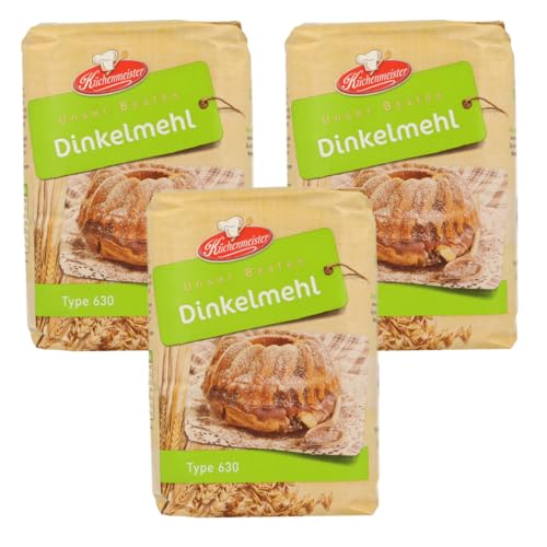Dinkelmehl Type 630 von Frießinger Mühle, für den Backofen, 3x1kg, Holzofen oder Brotbackautomaten. Dinkelmehl Type 630 von Frießinger Mühle, für den Backofen, 3x1kg, Holzofen oder Brotbackautomaten. von MIGASE