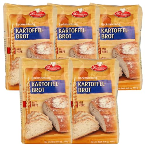 Kartoffelbrot Brotbackmischung von Frießinger Mühle, 5x500g, für den Backofen, Holzofen oder Brotbackautomaten. Gratis Teigkarte von MIGASE von MIGASE