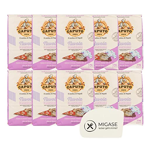 MIGASE Pizza-Set - Gratis Teigkarte von MIGASE und 10x1kg Molino Caputo Nuvola - Für die beste selbstgemacht Pizza von MIGASE