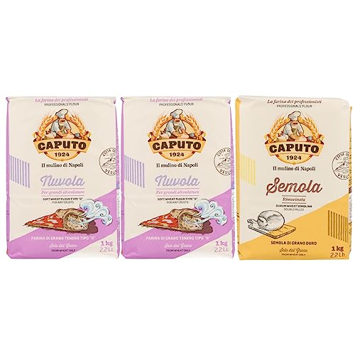 Molino Caputo Pizzamehl Set mit Gratis Pizzateigkarte von MIGASE - je 3x1kg. Folgende Sorten sind erhältlich. Cuoco, Pizzeria, Doppio Zero, Nuvola, Manitoba und Semola (2x1kg Nuvola 1kg Semola) von MIGASE