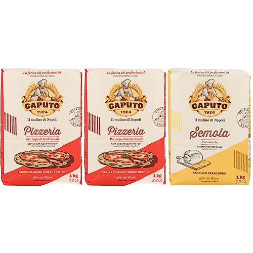 Molino Caputo Pizzamehl Set mit Gratis Pizzateigkarte von MIGASE - je 3x1kg. Folgende Sorten sind erhältlich. Cuoco, Pizzeria, Doppio Zero, Nuvola, Manitoba und Semola (2x1kg Pizzeria 1kg Semola) von MIGASE