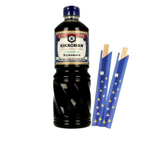 Tamari Sojasauce im 1 Liter Sparpack inklusiv einem 2er Set Chopsticks von MIGASE