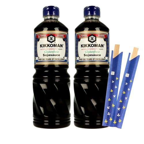 Tamari Sojasaucen im 2 Liter Sparpack inklusiv einem 2er Set Chopsticks von MIGASE