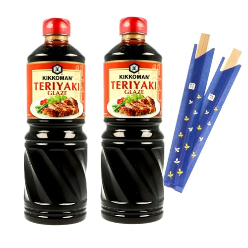 Teriyaki Saucen in verschiedenen Geschmacksrichtungen. Die besten (Teriyaki Glaze, 2x975ml + 2 Chopsticks) von MIGASE